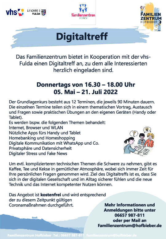 Digitaltreff Hofbieber Familienzentrum